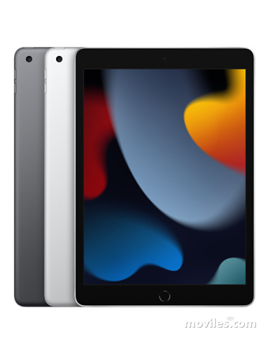 Fotografías Varias vistas de Tablet Apple iPad 10.2 (2021) Plata y Gris Espacial. Detalle de la pantalla: Varias vistas
