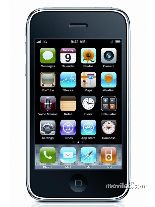 Fotografías Frontal de Apple iPhone 3GS 8Gb Negro. Detalle de la pantalla: Navegador de aplicaciones