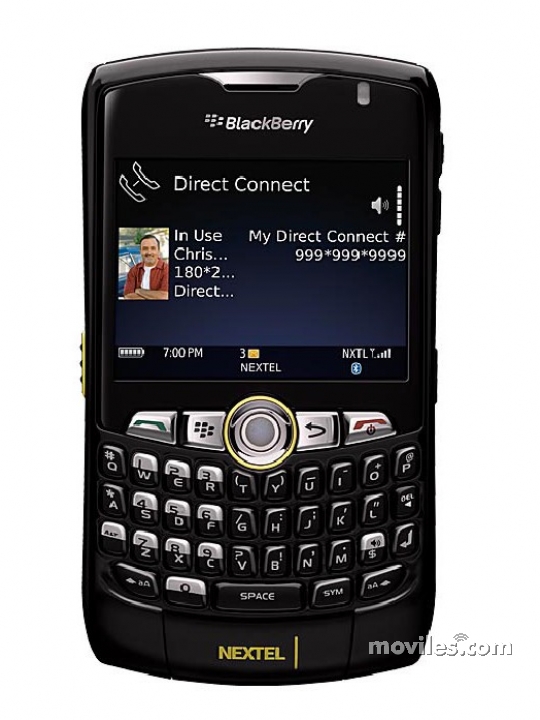 Fotografías Frontal de BlackBerry Curve 8350i Negro. Detalle de la pantalla: Llamando
