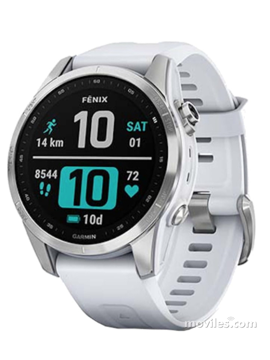 Fotografías Frontal de Garmin Fenix 7s Platino. Detalle de la pantalla: Pantalla de inicio