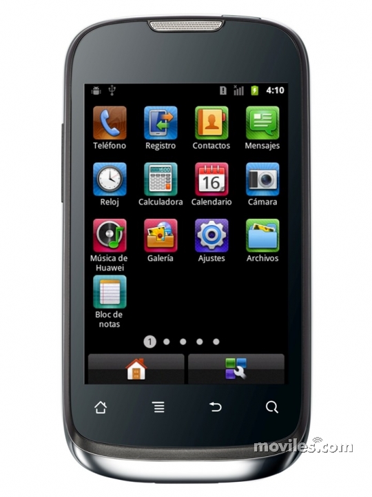 Fotografías Frontal de Huawei U8650 Negro. Detalle de la pantalla: Navegador de aplicaciones