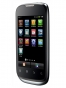 Fotografías Lateral derecho y Frontal de Huawei U8650 Negro. Detalle de la pantalla: Navegador de aplicaciones
