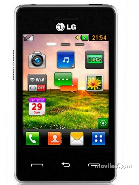 Fotografías Frontal de LG T385 Negro. Detalle de la pantalla: Pantalla de inicio
