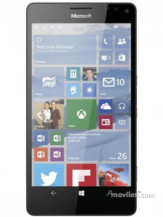 Fotografías Varias vistas de Microsoft Lumia 950 XL Blanco y Negro. Detalle de la pantalla: Varias vistas