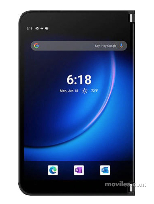 Fotografías Frontal de Tablet Microsoft Surface Duo 2 Negro. Detalle de la pantalla: Pantalla de inicio