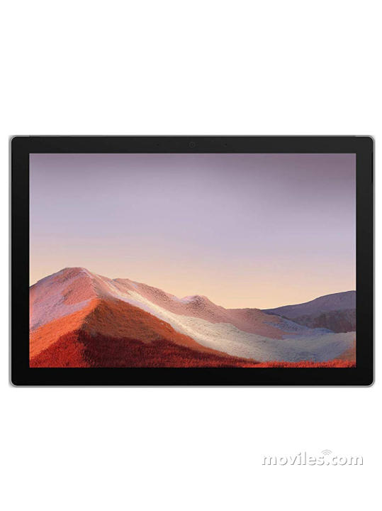 Fotografías Varias vistas de Tablet Microsoft Surface Pro 7 Platino. Detalle de la pantalla: Varias vistas