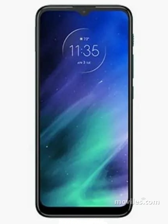 Fotografías Varias vistas de Motorola One Fusion Azul oscuro y Verde. Detalle de la pantalla: Varias vistas