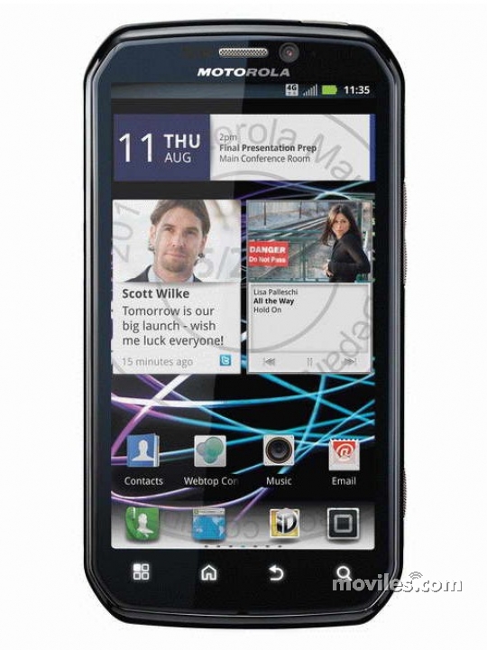 Fotografías Frontal de Motorola Photon 4G Negro. Detalle de la pantalla: Pantalla de inicio