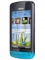 Fotografías Frontal y Lateral derecho de Nokia C5-03 Azul. Detalle de la pantalla: Pantalla de inicio