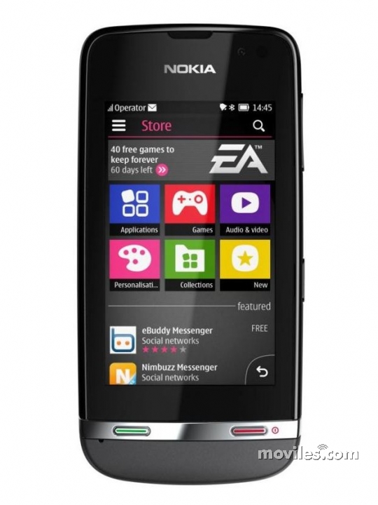 Fotografías Frontal de Nokia Asha 311 Gris oscuro. Detalle de la pantalla: Navegador web
