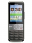 Fotografías Frontal de Nokia C5 Gris. Detalle de la pantalla: Reloj y Pantalla de inicio