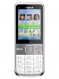 Fotografías Frontal de Nokia C5 Blanco. Detalle de la pantalla: Reloj y Pantalla de inicio