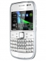 Fotografías Frontal y Lateral derecho de Nokia E6 Blanco. Detalle de la pantalla: Navegador de aplicaciones