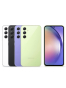 Fotografías Varias vistas de Samsung Galaxy A54 Blanco y Lima y Grafito y Violeta. Detalle de la pantalla: Varias vistas