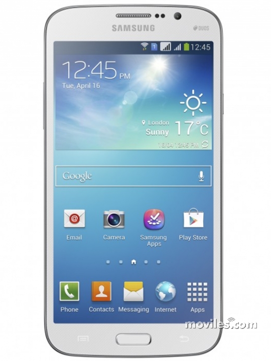 Fotografías Frontal de Samsung Galaxy Mega 5.8 Blanco y Negro. Detalle de la pantalla: Pantalla de inicio