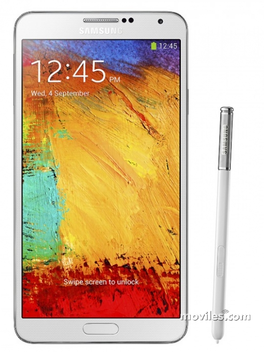 Fotografías Frontal de Samsung Galaxy Note 3 Blanco y Rosa. Detalle de la pantalla: Pantalla de inicio
