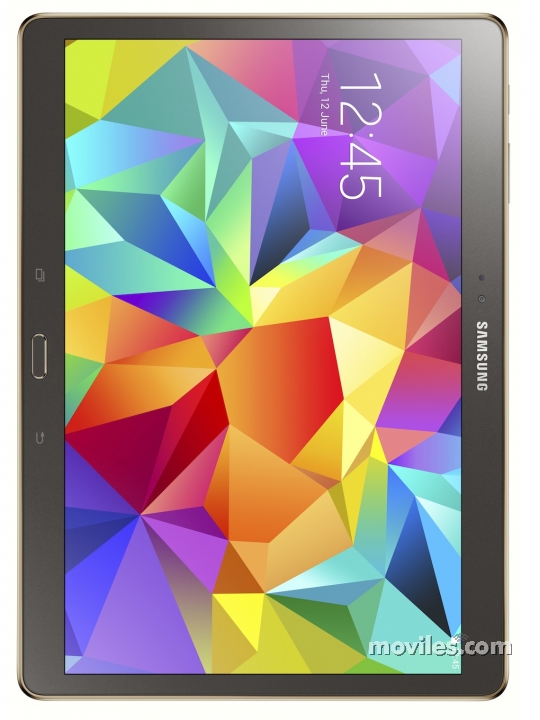 Fotografías Frontal de Tablet Samsung Galaxy Tab S 10.5 4G Blanco y Bronce. Detalle de la pantalla: Pantalla de inicio