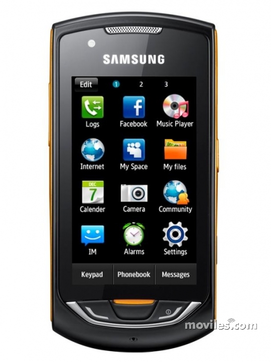 Fotografías Frontal de Samsung S5620 Monte Negro. Detalle de la pantalla: Navegador de aplicaciones
