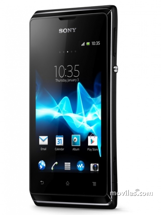 Fotografías Frontal de Sony Xperia E Negro. Detalle de la pantalla: Pantalla de inicio