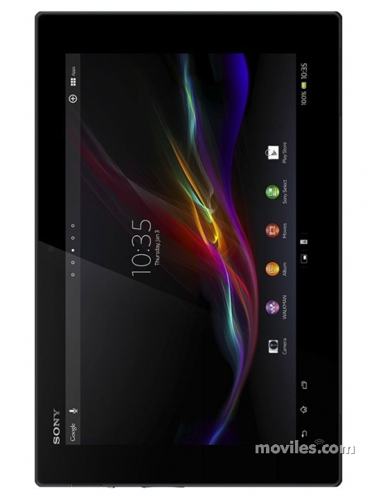 Fotografías Frontal de Tablet Sony Xperia Tablet Z 4G Negro. Detalle de la pantalla: Pantalla de inicio